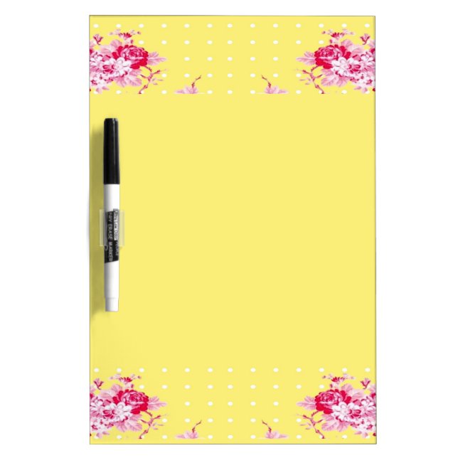 Floral Polka Dot Dry Erase Board (Front)