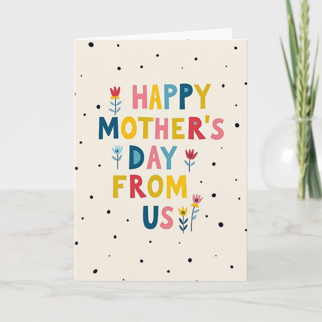Floral Polka Dots Mothers Day Card (Front)