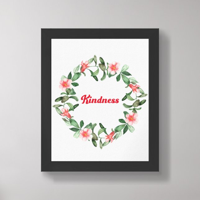 Floral Pomegranate Fruits of the Spirit Print  (Framed Front)