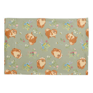 Floral Pomeranian Dog Pillow Case
