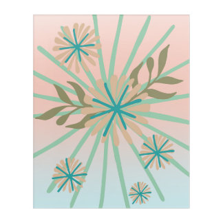 Floral Pop Boho Design Acrylic Print