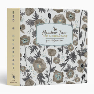 Floral Poppies Bed Breakfast Guest Information 3 Ring Binder