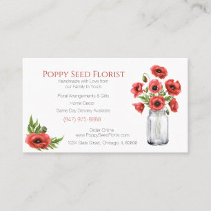 Floral Poppy Business Card