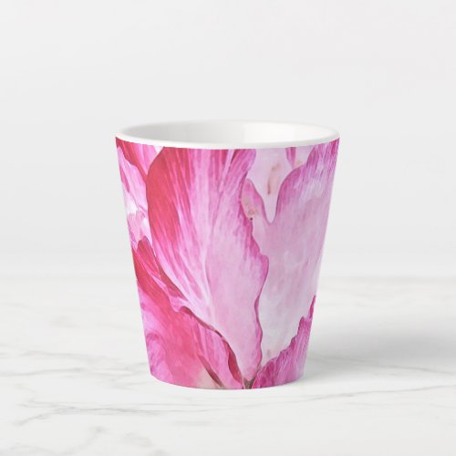 Floral Poppy Flower Abstract Pattern Latte Mug