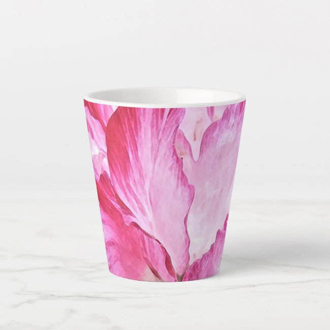 Floral Poppy Flower Abstract Pattern Latte Mug