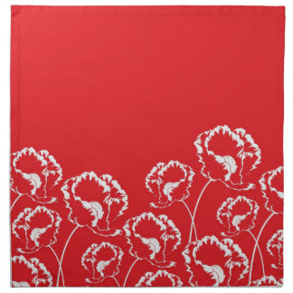 Floral Poppy Red Napkin