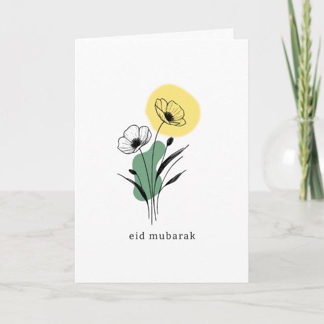 Floral Poppy Serenity Greeting Card | Eid etc. (Front)