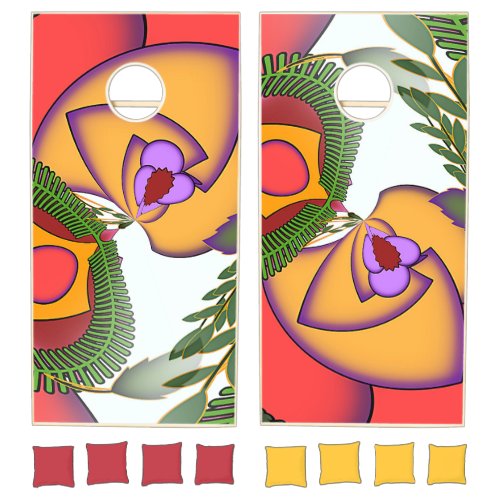 Floral Portrait Exploded Cornhole Set