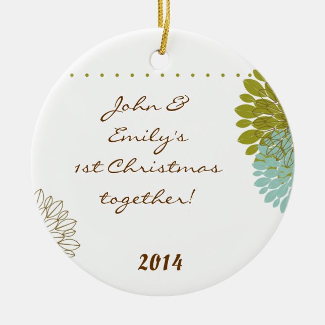 Floral Posey Flower Personalized Name Ornament (Front)