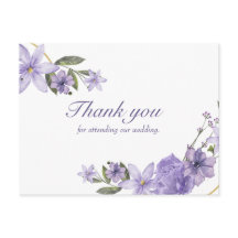 Floral postcard wedding thank yous