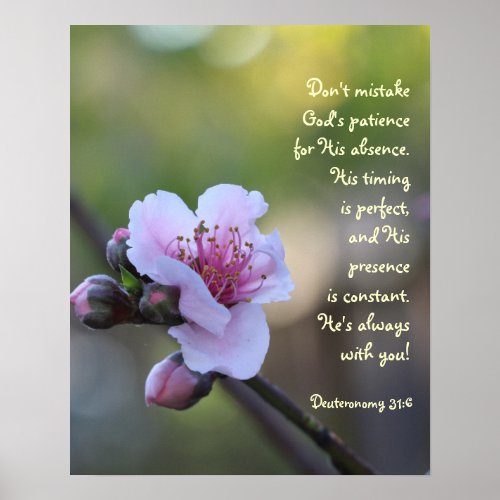 Floral Poster w Verse from Deuteronomy 316