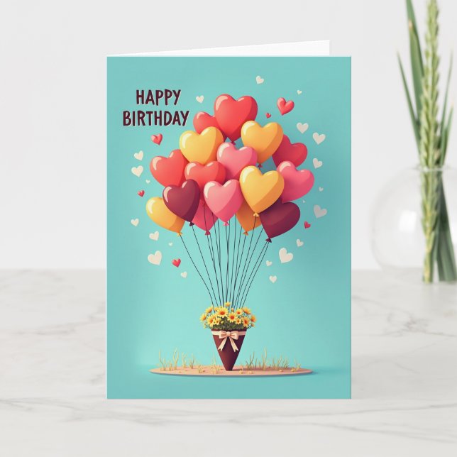 Floral Pot Birthday Card (Front)