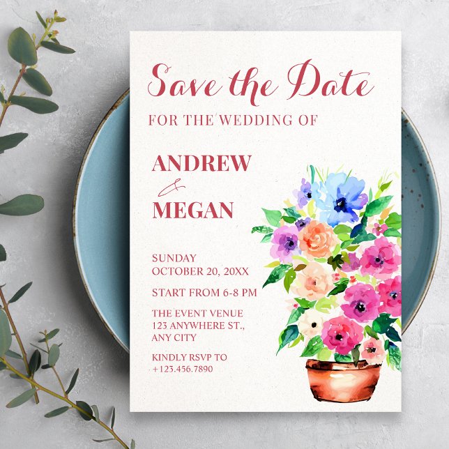 Floral pot paint  save the date (Creator Uploaded)