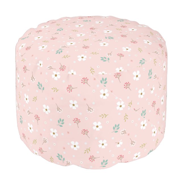 Floral Pouf (Angled Front)