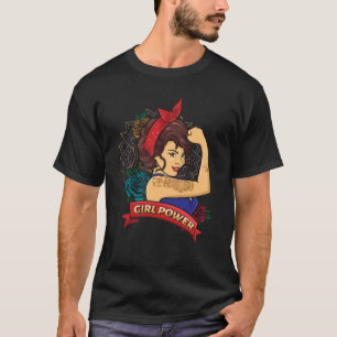 Floral Power Mandala Girl International Women Day  T-Shirt