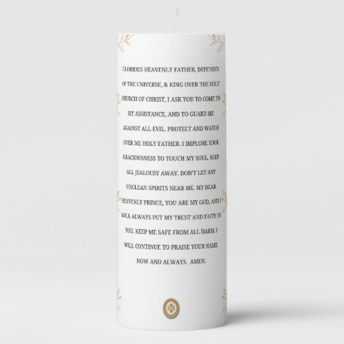 Floral Prayer Pillar Candle 3x8