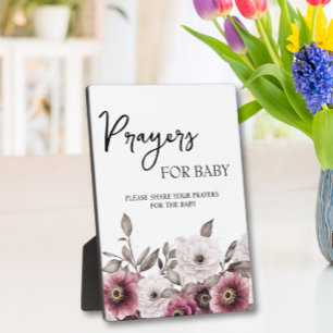 Floral Prayers for Baby Shower Sign Plaque