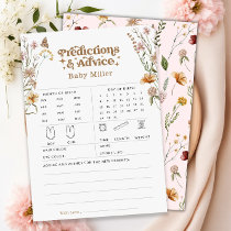 Floral Predictions & Advice Baby Shower Game Card