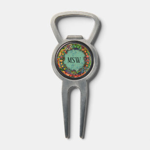 Floral Pretty Art Colorful Monogram Initials Divot Tool