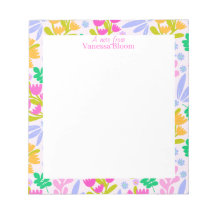 Floral pretty colorful modern chic name