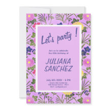 Floral pretty cute elegant purple modern romantic