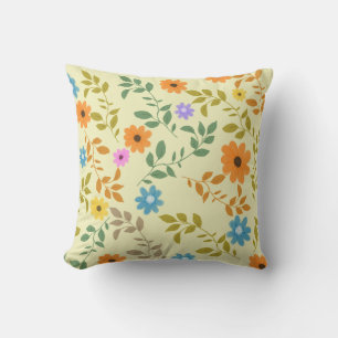 Floral pretty flowers cottagecore throw pillow