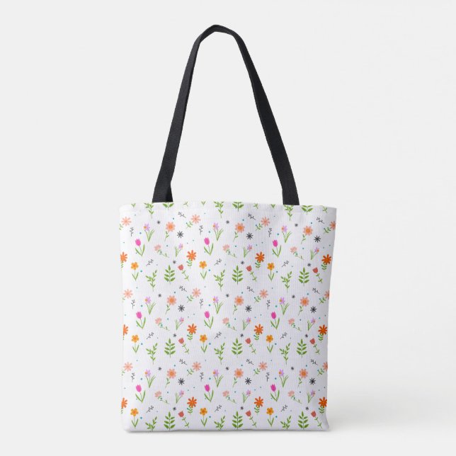 Floral Pretty Flowers Pattern  Tote Bag (Back)