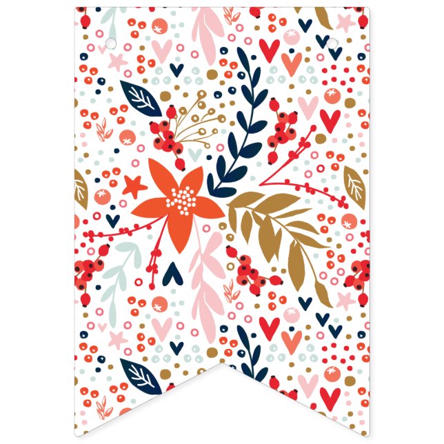 Floral Pretty Party Decoration Bunting Banner (Twelfth Flag)