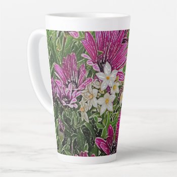 Floral/pretty Pink And White Flowers Latte Mug by whatawonderfulworld at Zazzle