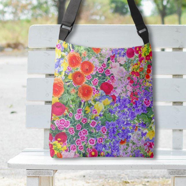Floral pretty spring summer boho colorful tote bag (Creator Uploaded)