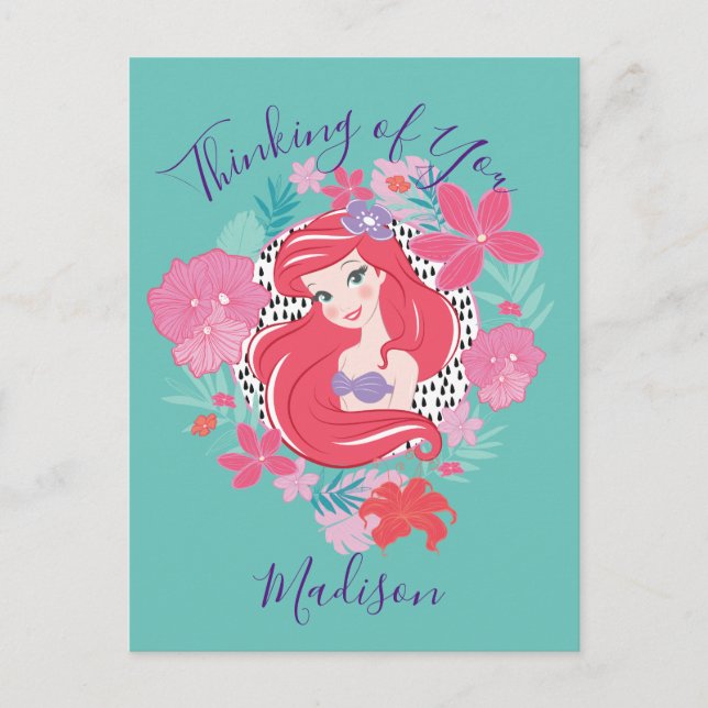 Floral Princess Ariel Postcard (Front)