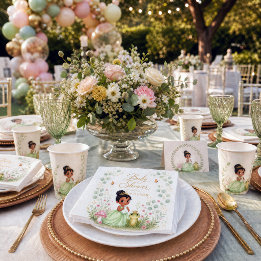 Floral Princess Frog Baby Shower Napkins