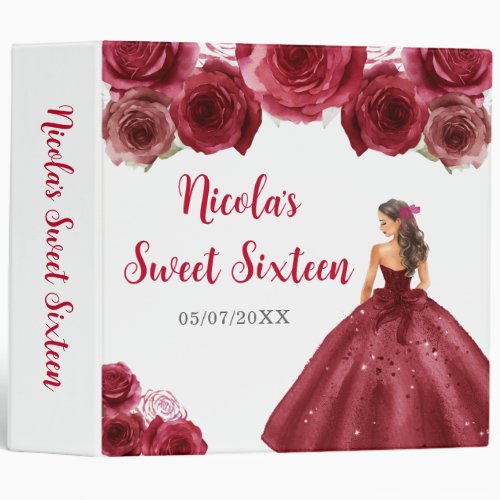 Floral Princess in Red Dress Sweet Sixteen