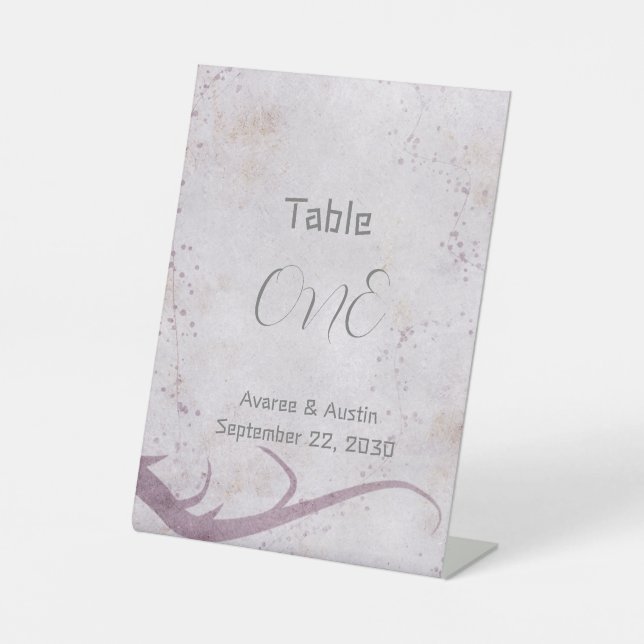 Floral Print Background With Gray Text Pedestal Sign (Front)