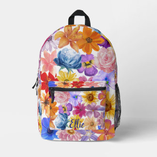 Floral Print Backpack | Personalize