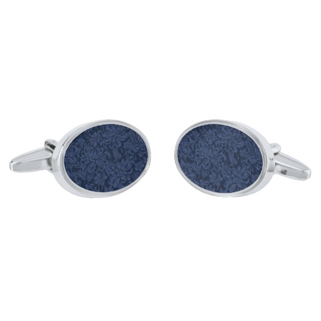 Floral Print Cufflinks  (Angled)