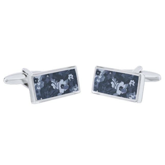 Floral Print Cufflinks  (Angled)