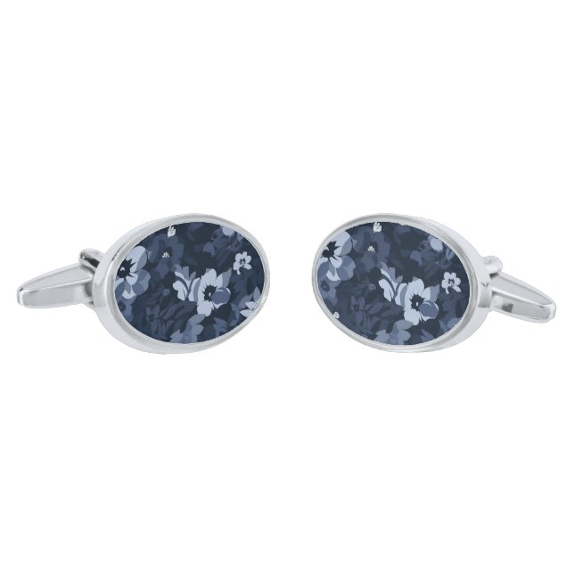 Floral Print Cufflinks  (Angled)
