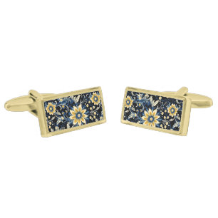 Floral Print Cufflinks 