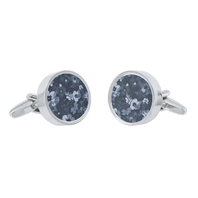 Floral Print Cufflinks  (Angled)