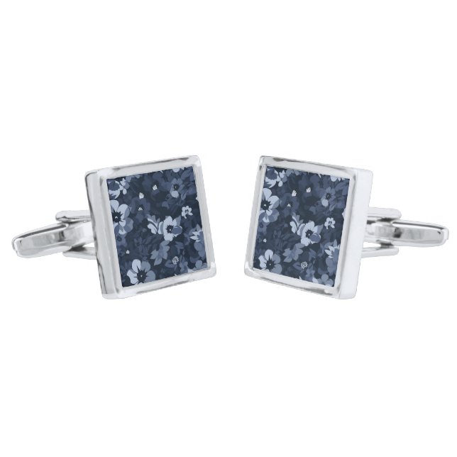 Floral Print Cufflinks  (Angled)