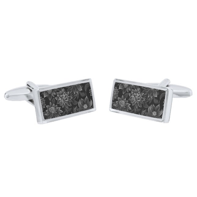 Floral Print Cufflinks  (Angled)