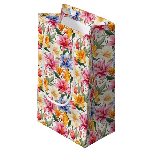 Floral Print Gift Bag (Front Angled)