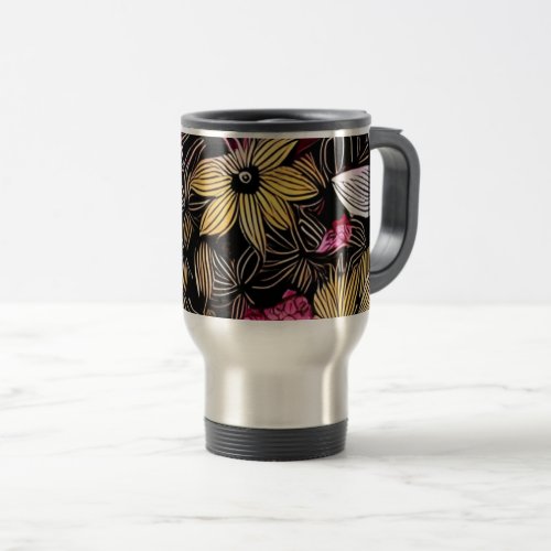 Floral Print Insulated Travel Mug