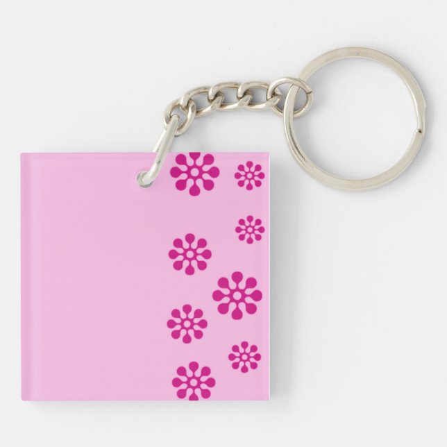 Floral print keychain (Back)