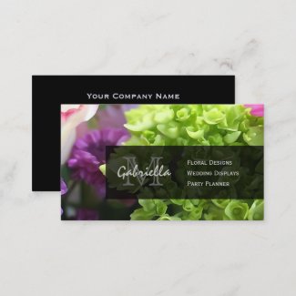 Floral Print : Monogram Business Cards