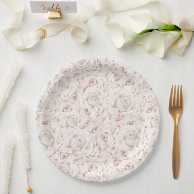 Floral Print  Paper Plates (Wedding)