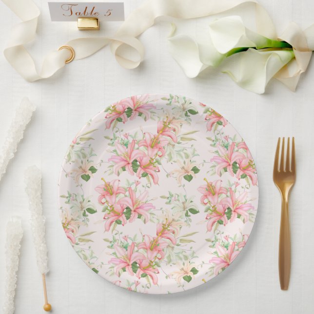 Floral Print  Paper Plates (Wedding)