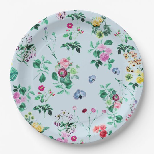 Floral Print Paper Plates
