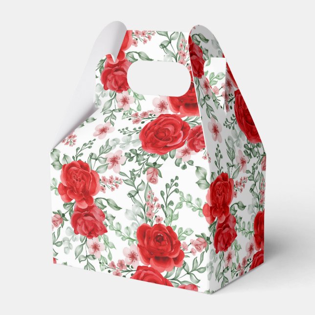 Floral Print Party Favor Box  (Front Side)